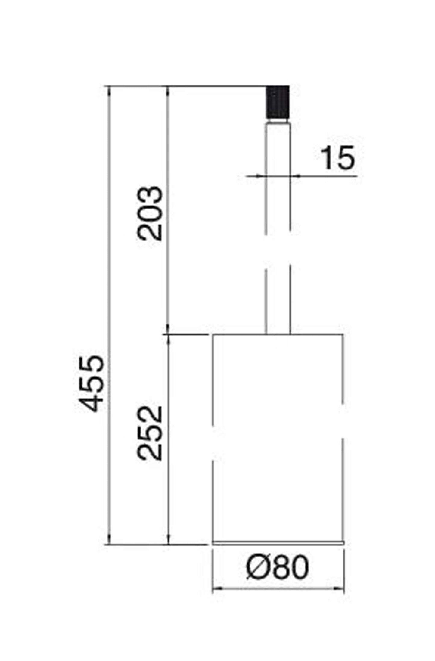 Rubinetterie Treemme 22MM Portascopino Da Pavimento Bagno Materiale Acciaio Finitura Acciaio Spazzolato Opaco Inox