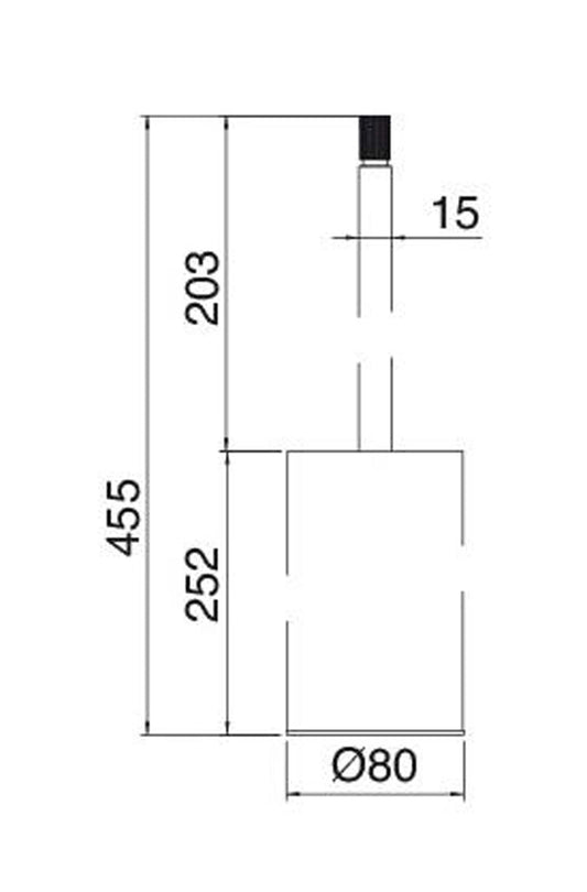 Rubinetterie Treemme 22MM Portascopino Da Pavimento Bagno Materiale Acciaio Finitura Acciaio Spazzolato Opaco Inox