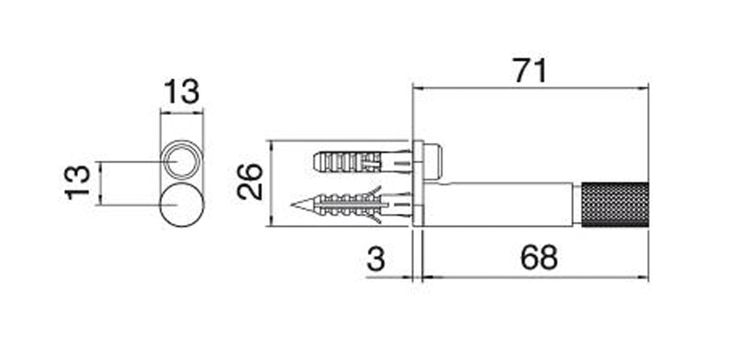 Rubinetterie Treemme 22MM Porta Abiti Bagno Incasso A Parete Materiale Acciaio Finitura Acciaio Spazzolato Opaco Inox