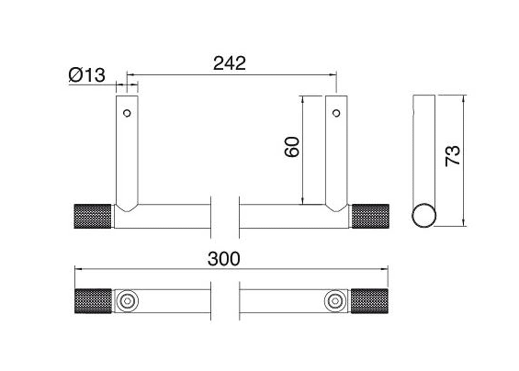 Rubinetterie Treemme 22MM Portasalviette 30 CM Bagno Incasso A Parete Materiale Acciaio Finitura Acciaio Spazzolato Opaco Inox