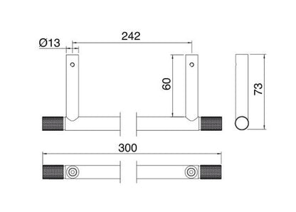 Rubinetterie Treemme 22MM Portasalviette 30 CM Bagno Incasso A Parete Materiale Acciaio Finitura Acciaio Spazzolato Opaco Inox