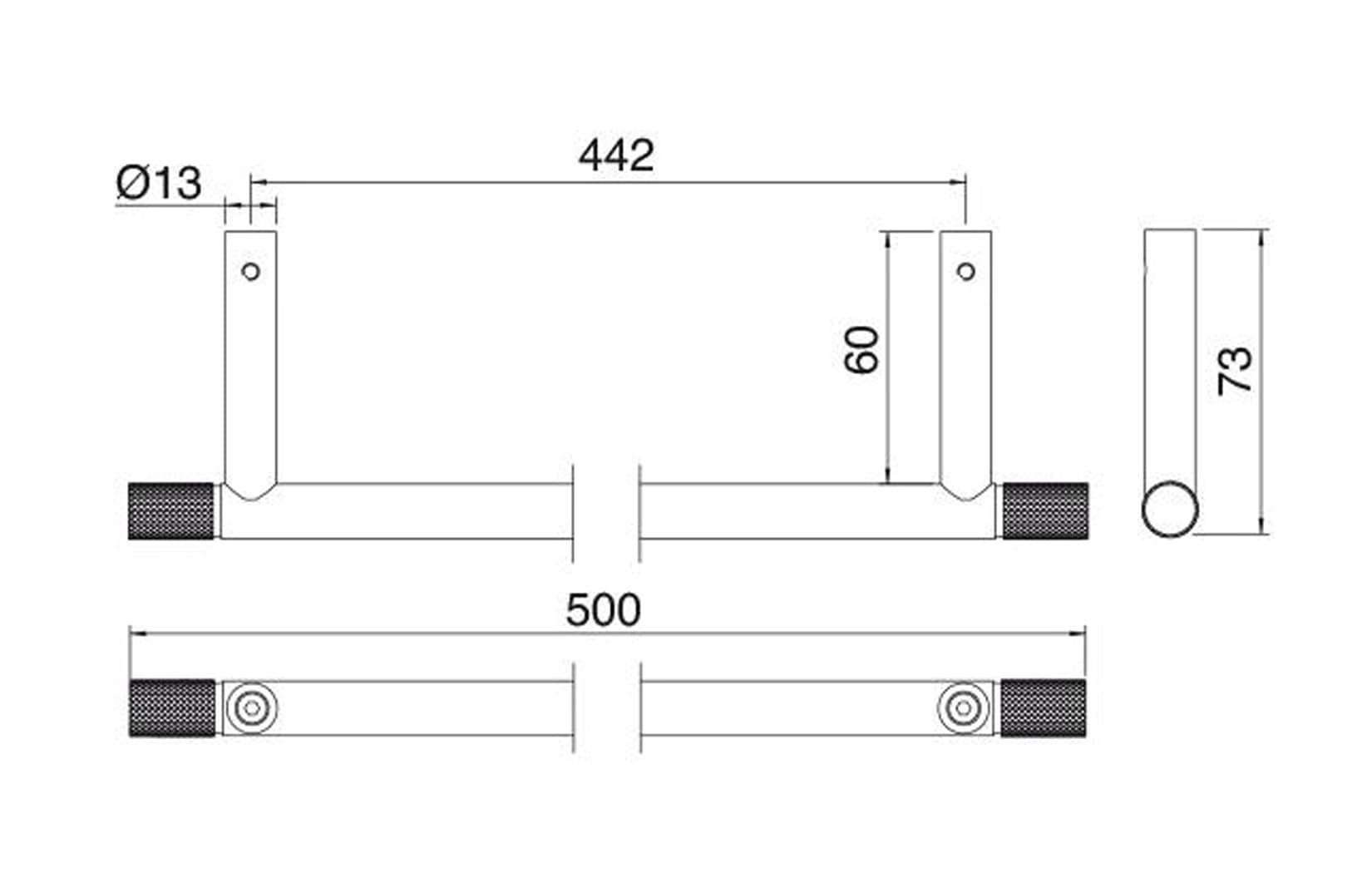 Rubinetterie Treemme 22MM Portasalviette 50 CM Bagno Incasso A Parete Materiale Acciaio Finitura Acciaio Spazzolato