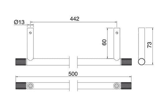 Rubinetterie Treemme 22MM Portasalviette 50 CM Bagno Incasso A Parete Materiale Acciaio Finitura Acciaio Spazzolato