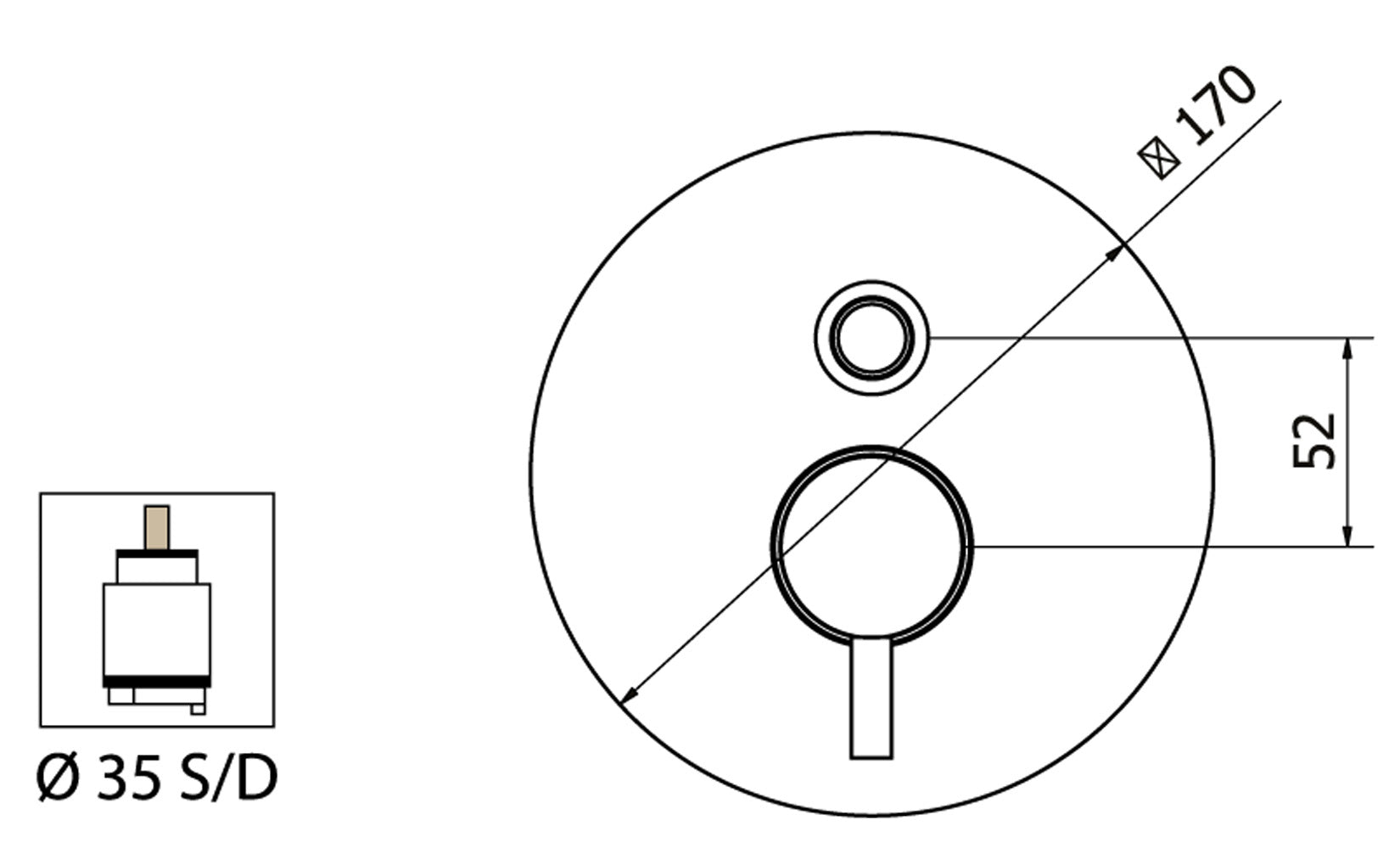 Miscelatore Incasso Doccia Con Deviatore Meccanico Piastra Lusso Duemmeggi Round 2 Vie Muro Parete Moderno Tondo Meccanico Monocomando 1 Leva Manopola Materiale Ottone Finitura Cromata Made in Italy Garanzia 5 Anni