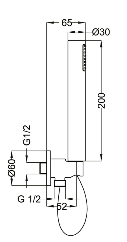Kit Doccia Tondo Completo Di Duplex Tondo In Ottone Con Presa Acqua Flex Flessibile Inox cm 150 Doppia Aggraffiatura E Doccia Tonda In Ottone Duemmeggi Round Ottone Finitura Cromata