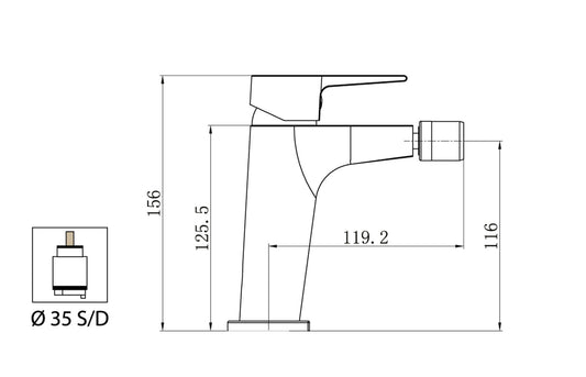 Miscelatore Bidet Piletta Scarico Automatico 1" 1/4" Duemmeggi Omega Appoggio Stile Moderno 1 Foro Monoforo 1 Leva Manopola Monocomando Stile Moderno Materiale Ottone Finitura Cromata Made in Italy Garanzia 5 Anni
