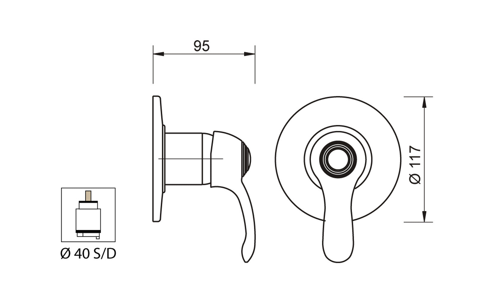 Miscelatore Incasso Doccia Duemmeggi Zeta Muro Parete Monoforo 1 Via 1 Foro 1 Leva Manopola Monocomando Meccanico Stile Classico Con Piastra Materiale Ottone Finitura Cromata Made in Italy Garanzia 5 Anni