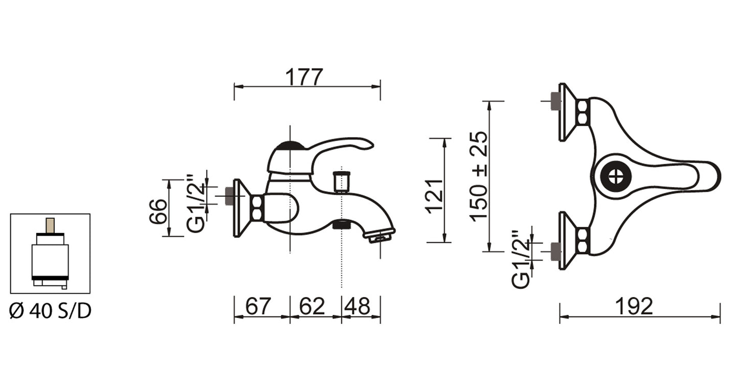 Miscelatore Vasca Esterno Con Duplex E Set Doccia Duemmeggi Zeta Doccetta Parete Muro 3 Fori 1 Leva Manopola Monocomando Stile Classico Ottone Finitura Cromata Made in Italy Garanzia 5 Anni