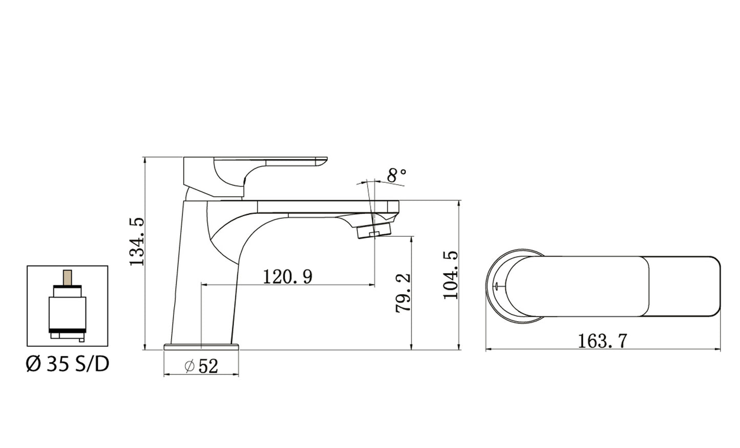 Miscelatore Lavabo Con Piletta Scarico Automatico 1" 1/4" Duemmeggi Smart Installazione Appoggio Monoforo 1 Foro Monocomando 1 Leva Manopola Stile Moderno Altezza 134,5 mm Materiale Ottone Finitura Cromata Made in Italy Garanzia 5 Anni