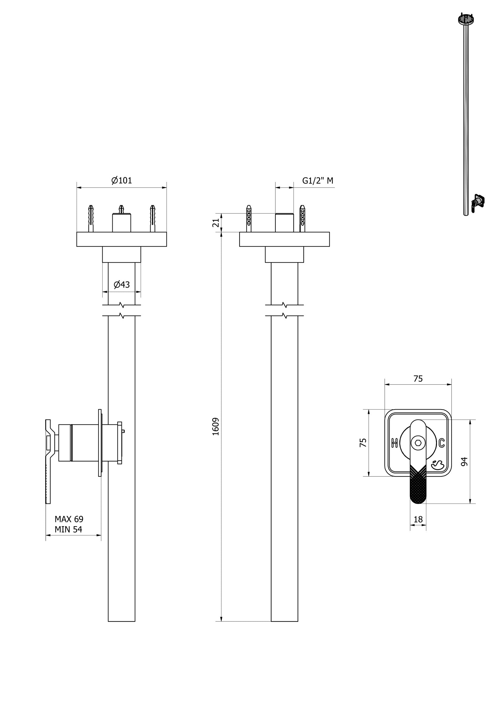 Miscelatore lavabo marca IB Rubinetti modello Bold Lever Flat finitura ottone cromato soffitto bocca comando remoto incluso rubinetto rubinetteria fontana mix acqua casa bagno rivenditore autorizzato campania napoli garanzia 10 anni qualità made in italy