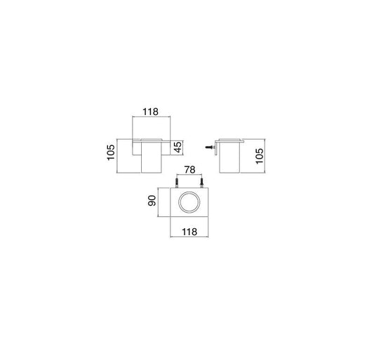 Rubinetterie Treemme 3M 5MM IT 9004 IS ZZ ZZ Portabicchiere Bagno Incasso A Parete Materiale Acciaio Finitura INOX Con Bicchiere In Corian