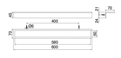 Rubinetterie Treemme 3M 5MM IT 9005 IS ZZ ZZ Portasalviette 60 CM Bagno Incasso A Parete Materiale Acciaio INOX Finitura Acciaio Spazzolato Inox Bagno 3M Parete Muro