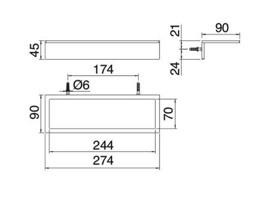 Rubinetterie Treemme 3M 5MM IT 9062 IS ZZ ZZ Mensola 27,4 CM Bagno Incasso A Parete Materiale Corian Con Supporto In Acciaio Inox Finitura Spazzolato