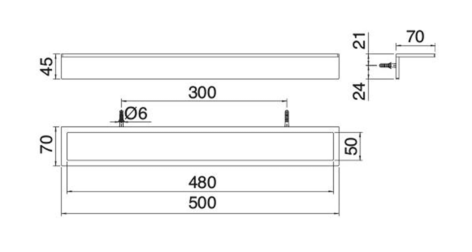Rubinetterie Treemme 3M 5MM IT 9065 IS ZZ ZZ Portasalviette 50 CM Bagno Incasso A Parete Materiale Acciaio INOX Finitura Acciaio Inox