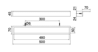 Rubinetterie Treemme 3M 5MM IT 9065 IS ZZ ZZ Portasalviette 50 CM Bagno Incasso A Parete Materiale Acciaio INOX Finitura Acciaio Inox