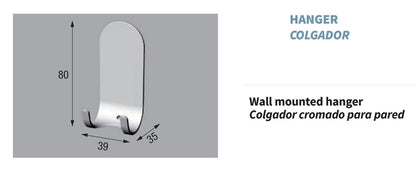 Novellini Appendino cromato per parete Muro Codice: R90APPEN0E Adesivo Fissaggio Dotazione Gancio Portasciugamani Portaccappatoio Porta Asciugamani Accappatoio Misura 39x35x80 mm