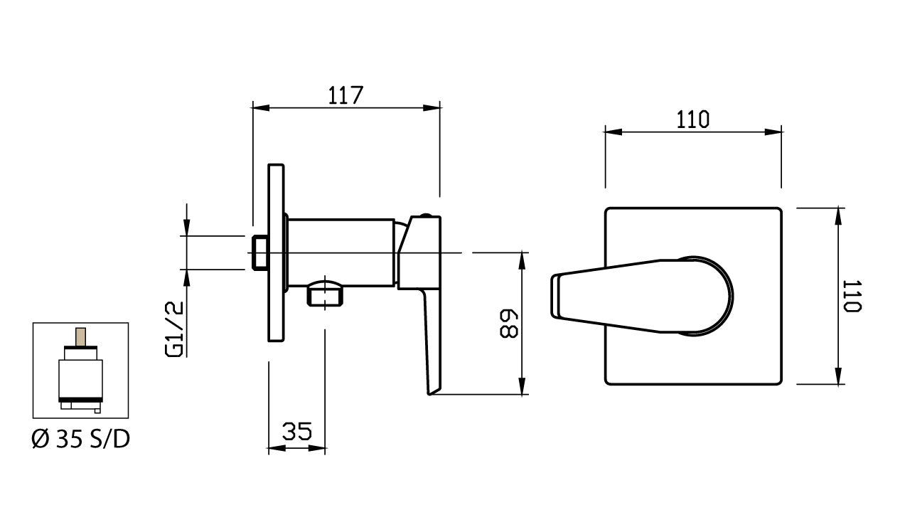 Miscelatore Incasso Doccia Duemmeggi Air Installazione Parete Muro 1 Via 1 Leva Manopola Monocomando Meccanico Stile Moderno Con Piastra Materiale Ottone Finitura Cromata Made in Italy Garanzia 5 Anni