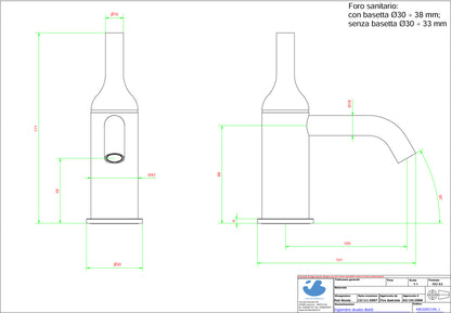 Miscelatore lavabo completo di piletta di scarico Click-Clack marca IB rubinetti modello Batlò rubinetteria rubinetto ottone cromato bagno