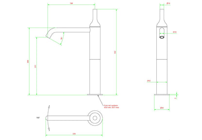 IB Rubinetti BATLO' Miscelatore Lavello Standard Appoggio Monoforo Monocomando Stile Moderno Materiale Ottone Finitura Cromata