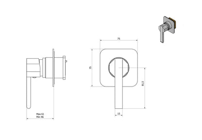 Miscelatore doccia incasso una via completo marca IB rubinetti modello Belmondo Elle rubinetteria rubinetto ottone cromato bagno casa Rivenditore Autorizzato Campania Arredamento Arredo Finitura Cromo Fontana azienda certificata made in italy qualità