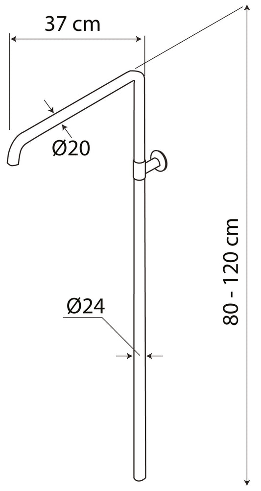 Colonna Doccia Duemmeggi Eco in Ottone, Regolabile In Altezza Soffione Inox Slim 316 Tondo Diametro 200 mm Con Doccetta Tonda In ABS E Miscelatore Termostatico Esterno Finitura Cromata