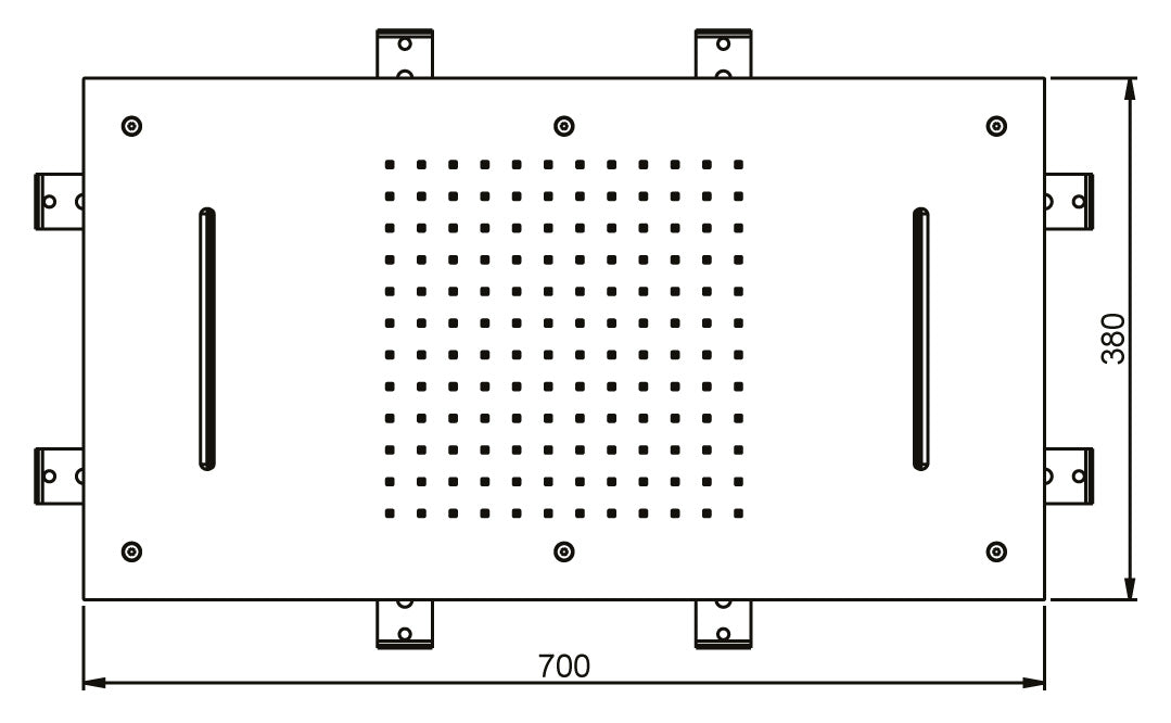 Soffione Duemmeggi Temptation Rectangular Acciaio Inox Lucido 380x700 mm Incassato Soffitto Getto Doppio Pioggia E Doppia Cascata Luci LED RGB Cromoterapia Radiocomando E Alimentatore