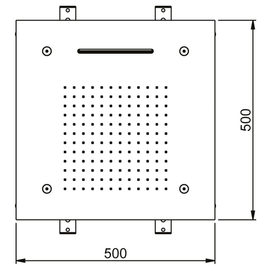 Duemmeggi Soffione Temptation Square Acciaio Inox Lucido mm 500x500 Incassato Soffitto Triplo Getto Pioggia Cascata E Nebulizzatore Luci LED RGB Cromoterapia Radiocomando E Alimentatore