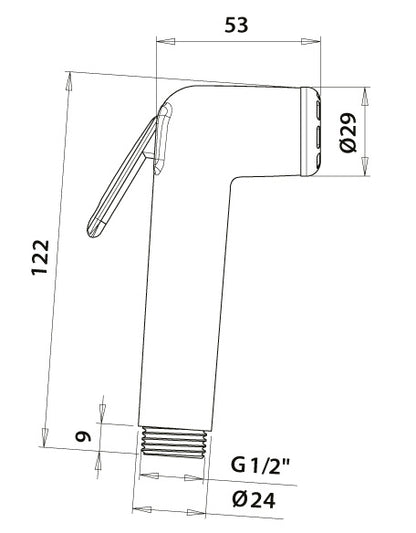 Idroscopino Doccia Doccetta Mano Shut Off Duemmeggi Cromo Pulsante Getto Acqua Made in Italy 5 Anni di Garanzia