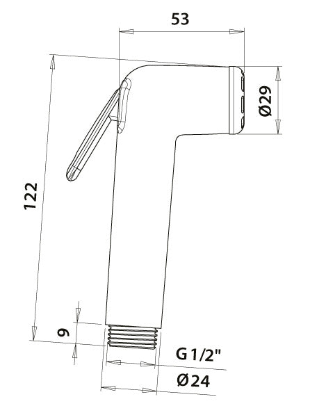 Idroscopino Doccia Doccetta Mano Shut Off Duemmeggi White Bianco Pulsante Getto Acqua Made in Italy 5 Anni di Garanzia