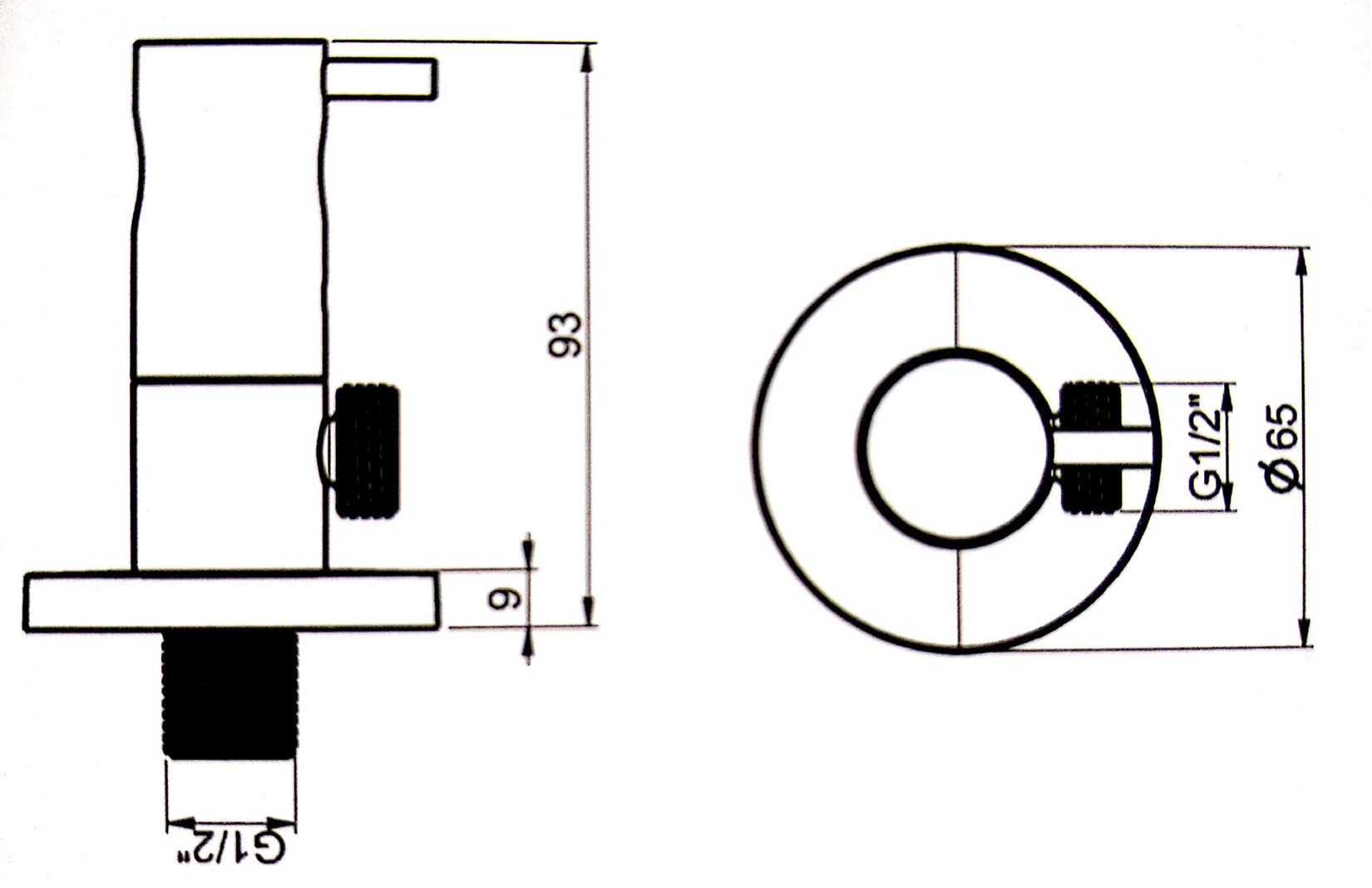 Fontana Duemmeggi Rubinetto Shut Off D'Arresto Con Presa H20 Tonda Diametro 30 mm Con Astina - 1 Via - Con Rosone - Con Supporto Doccia Finitura Cromata