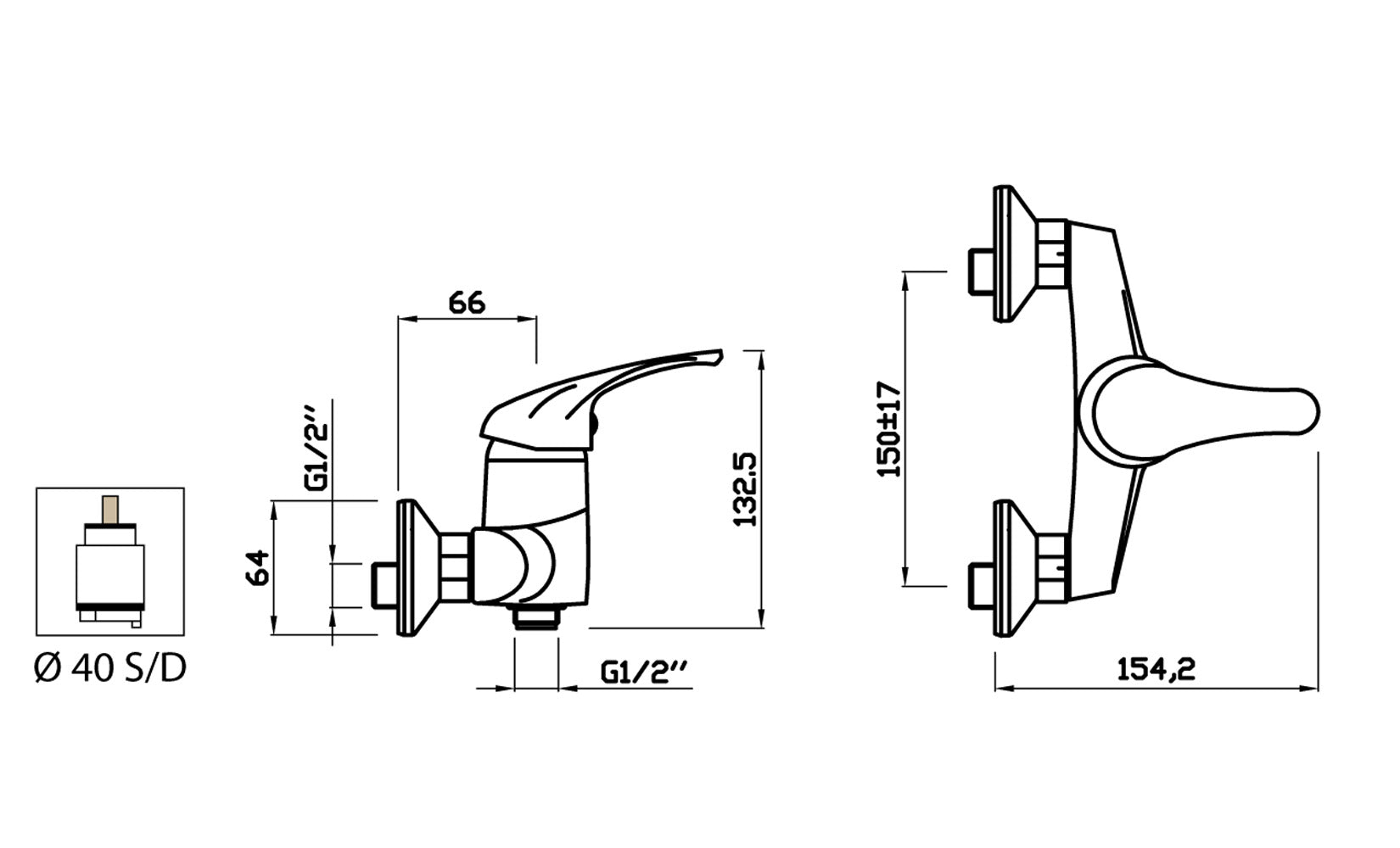 Miscelatore Doccia Esterno Attacco 1/2" Con Duplex E Set Doccia Duemmeggi Gamma Installazione Muro Parete 2 Fori 1 Leva Manopola Monocomando 1 Via Meccanico Stile Moderno Classico Contemporaneo Materiale Ottone Finitura Cromata Made in Italy Garanzia 5 An