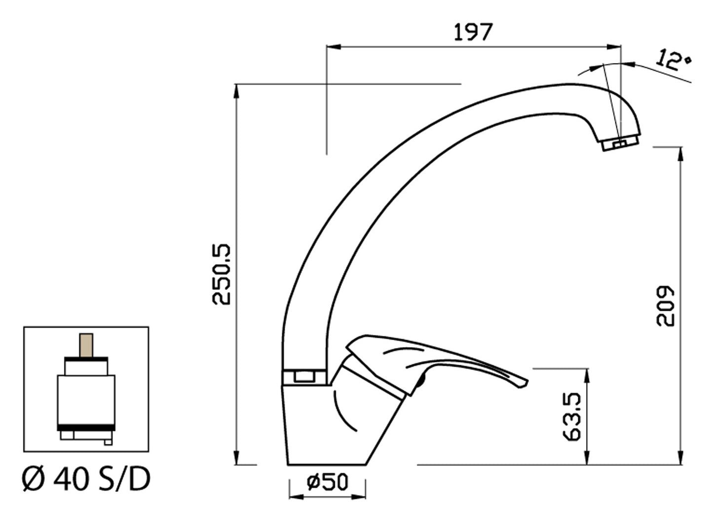 Miscelatore Lavello Canna Snodata Alta Duemmeggi Cucina Gamma Appoggio 1 Foro Monoforo 1 Leva Manopola Monocomando Stile Moderno Classico Contemporaneo Materiale Ottone Finitura Cromata E Fragranite Made in Italy Garanzia 5 Anni