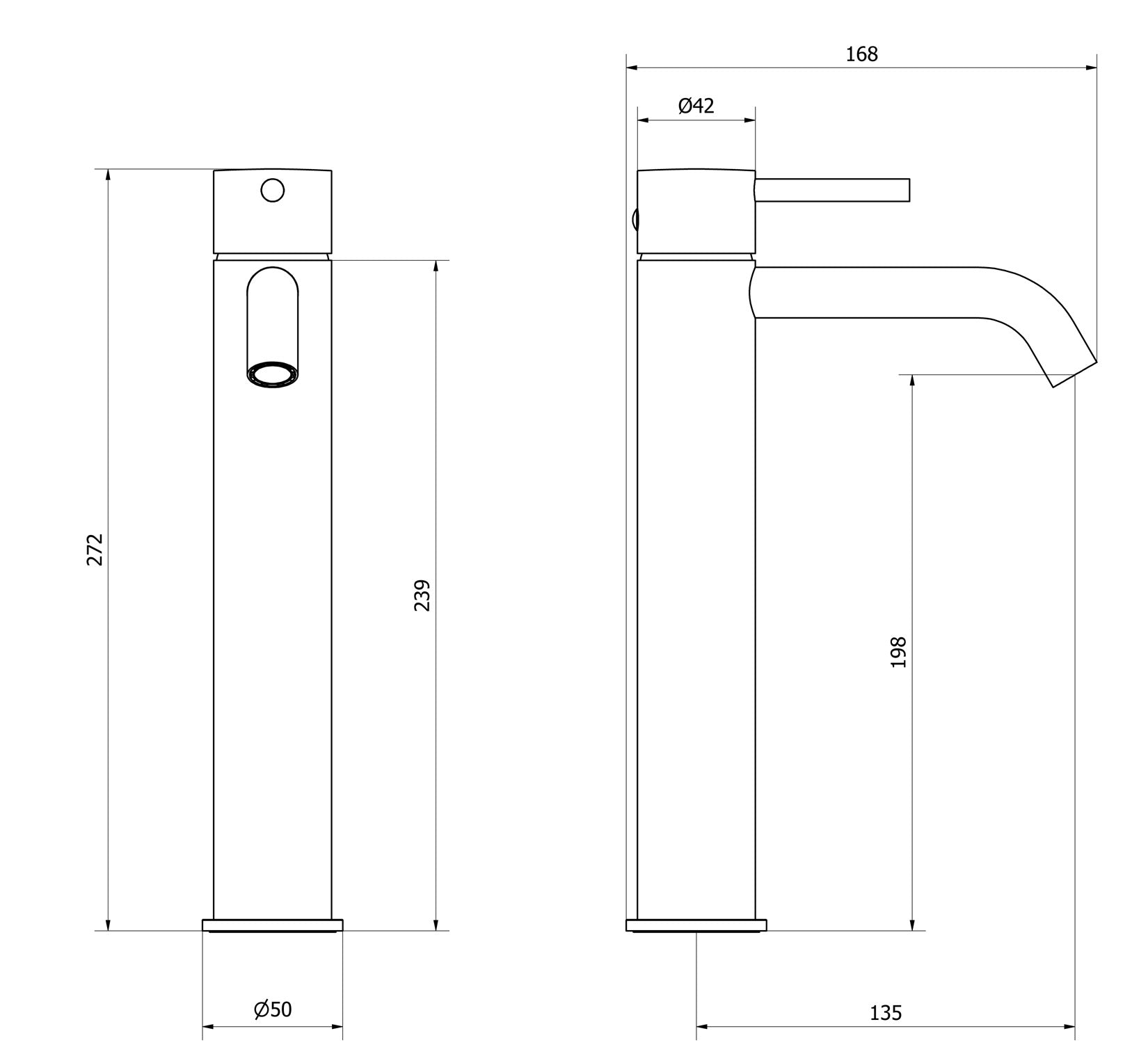 Miscelatore Lavabo Alto IB Rubinetti Industria Completa Di Piletta Di Scarico Click-Clack Materiale Ottone Finitura Cromata