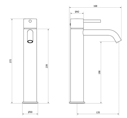 Miscelatore Lavabo Alto IB Rubinetti Industria Completa Di Piletta Di Scarico Click-Clack Materiale Ottone Finitura Cromata