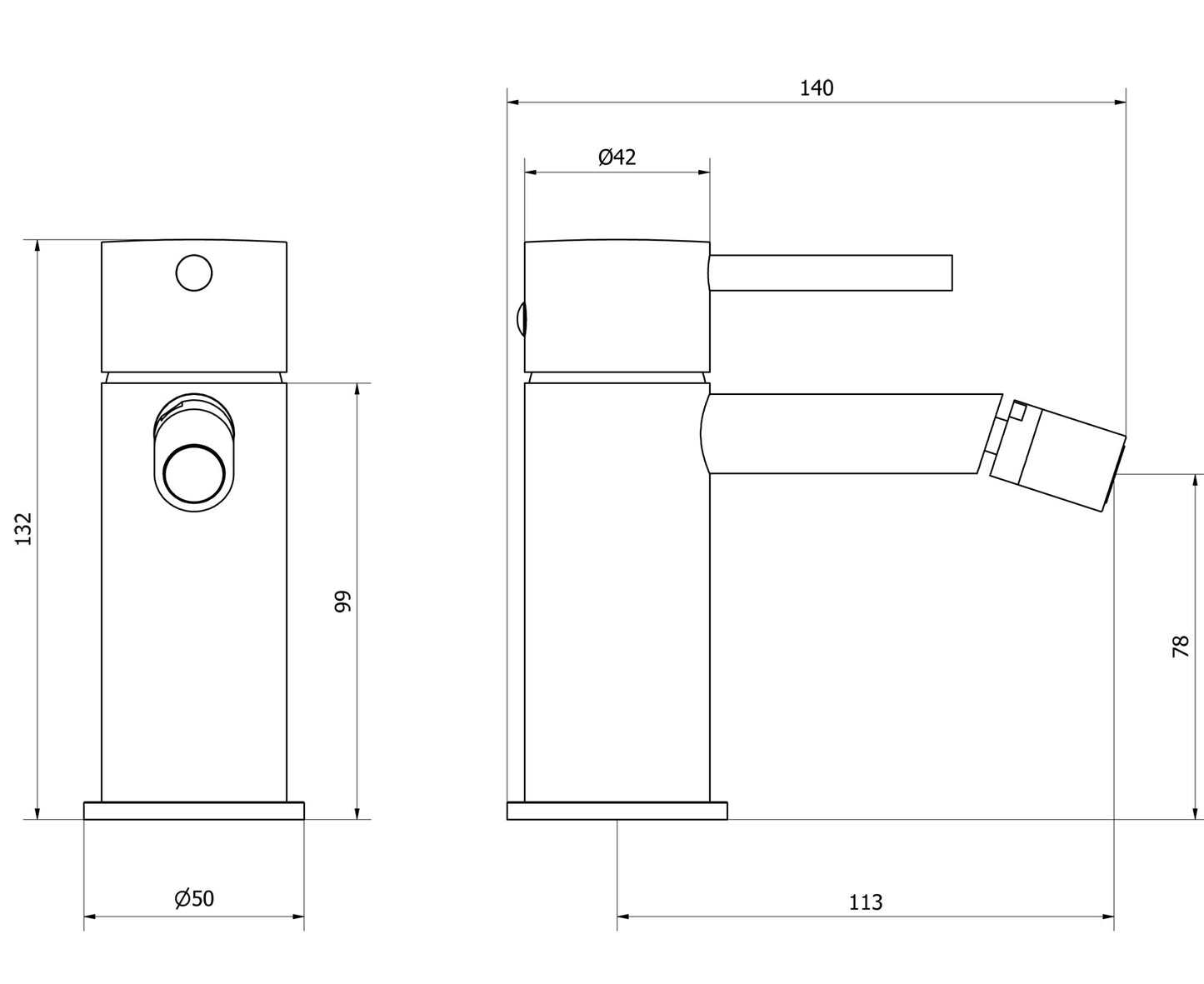 Miscelatore Bidet IB Rubinetti Industria Completo Di Piletta Di Scarico Click-Clack Materiale Ottone Finitura Cromata