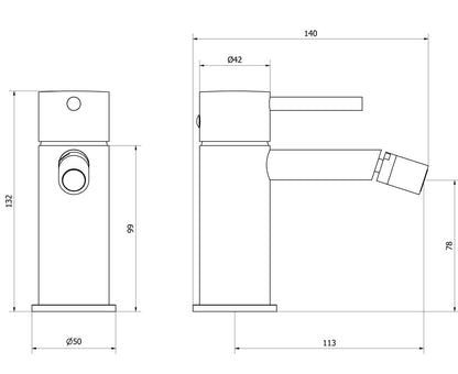 Miscelatore Bidet IB Rubinetti Industria Completo Di Piletta Di Scarico Click-Clack Materiale Ottone Finitura Cromata