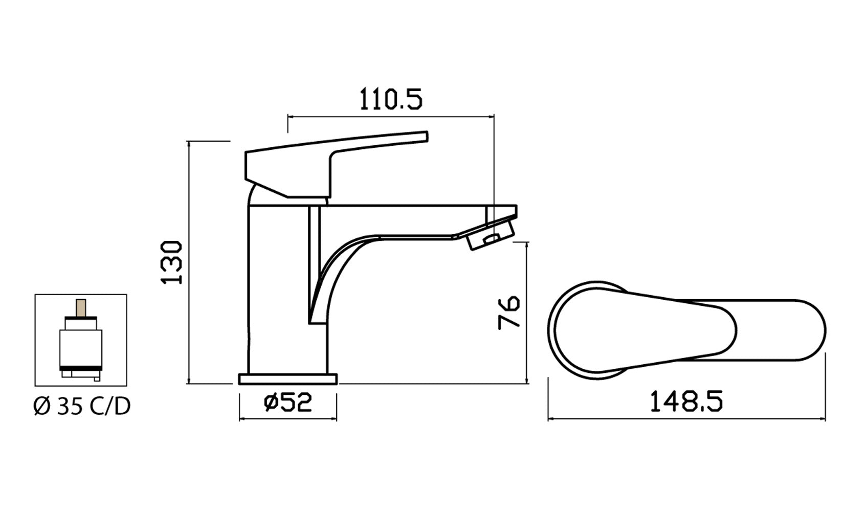 Miscelatore Lavabo Con Piletta Scarico Automatico 1" 1/4" Duemmeggi Sky Installazione Appoggio Monoforo Stile Moderno 1 Foro 1 Leva Manopola Monocomando Lunghezza 148,5 mm Altezza 130 mm Materiale Ottone Finitura Cromata Made in Italy Garanzia 5 Anni
