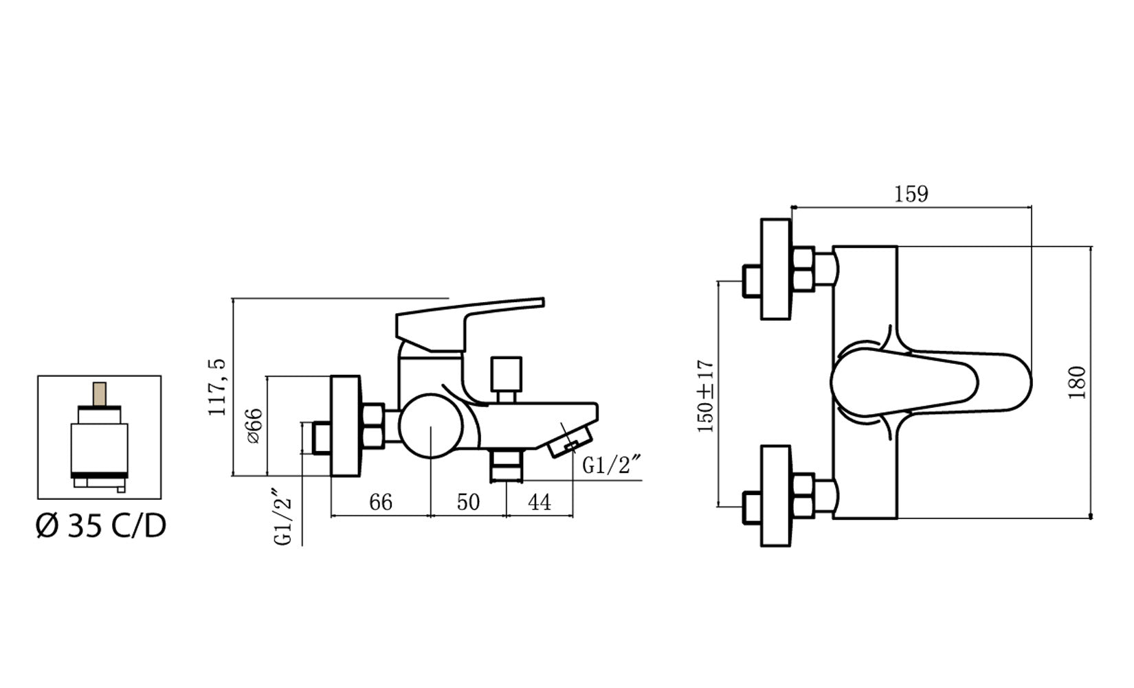 Miscelatore Vasca Esterno Con Duplex E Set Doccia Duemmeggi Sky Installazione Parete Muro 3 fori Con Doccetta Monocomando 1 Leva Manopola Stile Moderno Ottone Finitura Cromata Made in Italy Garanzia 5 Anni