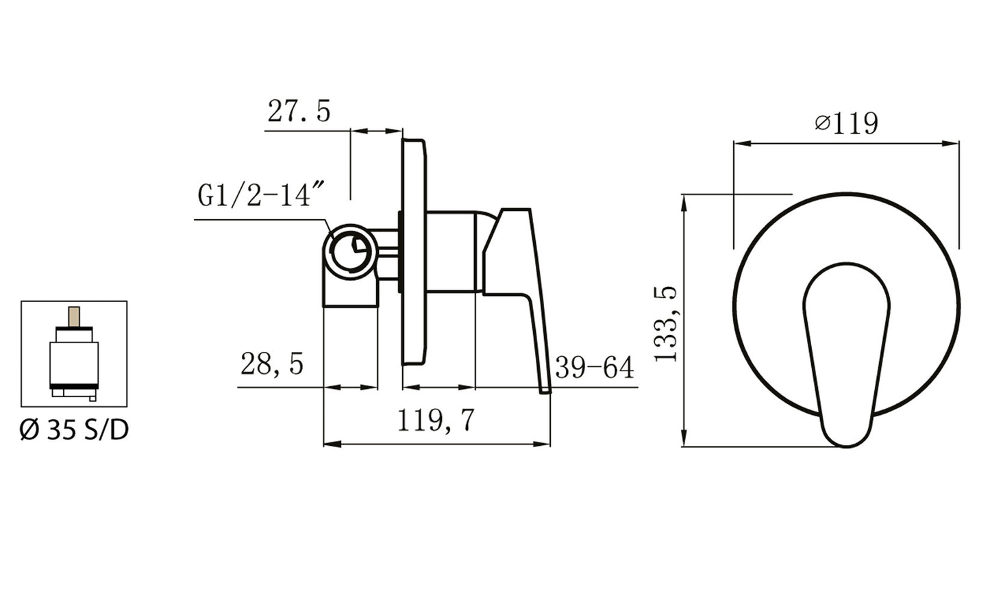 Miscelatore Incasso Doccia Duemmeggi Sky Installazione Parete Muro 1 Via Con Piastra Stile Moderno 1 Leva Manopola Monocomando Monoforo 1 Foro Meccanico Materiale Ottone Finitura Cromata Made in Italy Garanzia 5 Anni