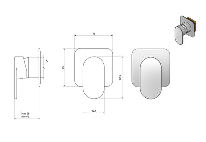 Miscelatore doccia incasso una via completo marca IB rubinetti modello K2 rubinetteria rubinetto ottone cromato bagno casa parete fontana finitura cromo rivenditore autorizzato campania arredamento garanzia 10 anni azienda certificata