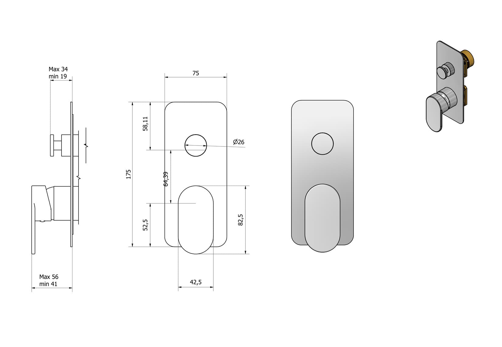 Miscelatore doccia incasso due vie completo marca IB rubinetti modello K2 rubinetteria rubinetto ottone cromato bagno casa parete fontana finitura cromo rivenditore autorizzato campania arredamento garanzia 10 anni azienda certificata