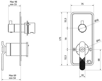 Miscelatore doccia marca IB Rubinetti modello Bold Lever Flat finitura ottone cromato incasso parete tre vie deviatore muro rubinetteria arredo bagno cromo azienda mix acqua rivenditore autorizzato campania napoli garanzia 10 anni qualità made in italy