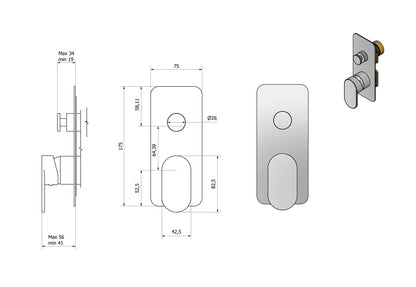 Miscelatore doccia incasso due vie completo marca IB rubinetti modello LoveMe rubinetteria rubinetto ottone cromato bagno fontana finitura cromo rivenditore autorizzato campania arredamento garanzia 10 anni made in italy azienda certificata qualità