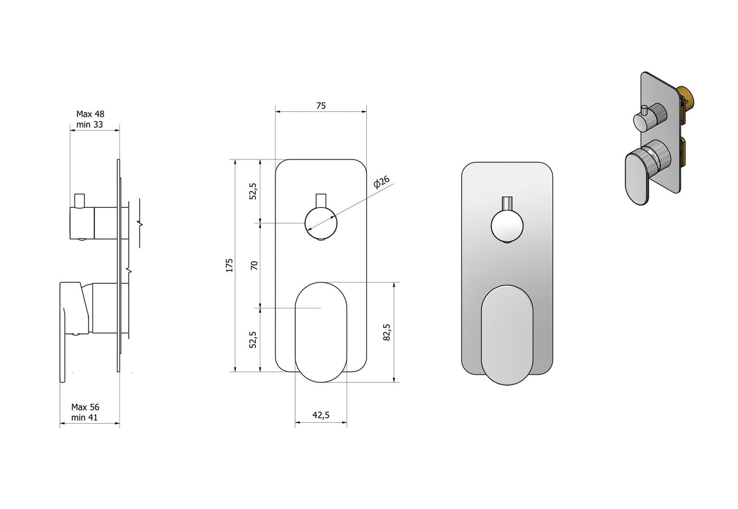 Miscelatore doccia incasso tre vie completo marca IB rubinetti modello LoveMe rubinetteria rubinetto ottone cromato bagno fontana finitura cromo rivenditore autorizzato campania arredamento garanzia 10 anni made in italy azienda certificata qualità