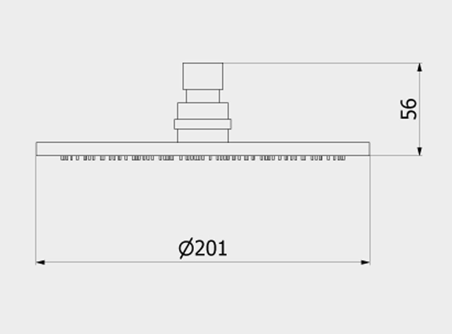 IB Rubinetti Shower Heads Soffione Doccia Rotondo Installazione A Soffitto / Muro Misura Diametro Ø201 mm Uscita Acqua Pioggia Stile Moderno Materiale Ottone Finitura Cromata