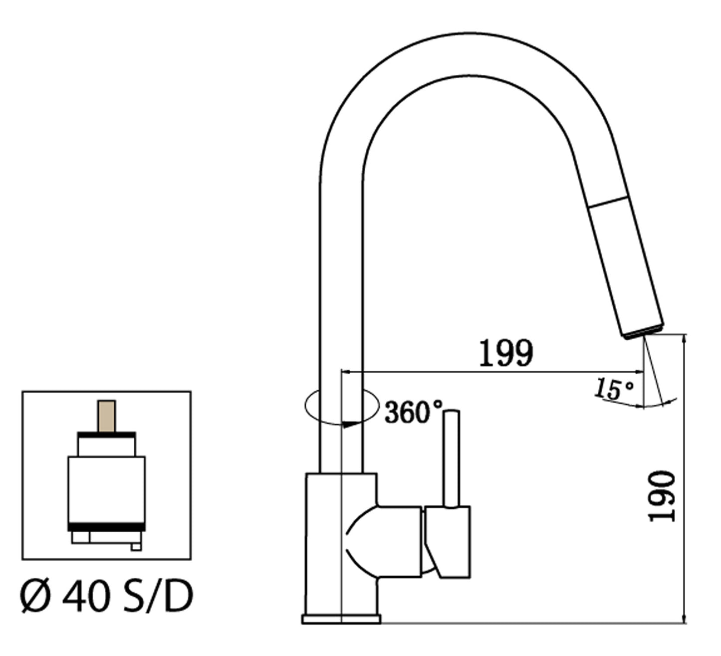 Miscelatore Lavello Lavatoio Monocomando 1 Leva Laterale Con Doccia Doccetta Estraibile Duemmeggi Cucina Manhattan Installazione Appoggio Stile Moderno Materiale Ottone Finitura Cromata Made in Italy Garanzia 5 Anni