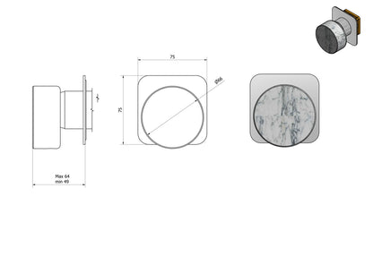 Miscelatore doccia incasso a una via con marmo bianco Carrara marca IB rubinetti modello Marmo rubinetteria rubinetto ottone cromato bagno fontana finitura cromo rivenditore autorizzato campania arredamento qualità made in italy garanzia 10 anni azienda