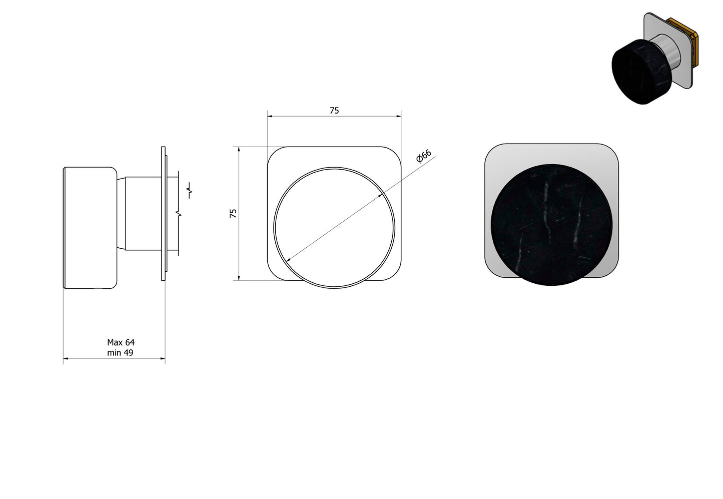 Miscelatore doccia incasso una via marmo nero Marquina marca IB rubinetti modello Marmo rubinetteria rubinetto ottone cromato bagno fontana finitura cromo rivenditore autorizzato campania arredamento qualità made in italy azienda certificata