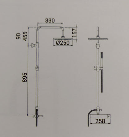 IB Rubinetti SHOWER COLUMNS Gruppo Colonna Doccia Whynot Attrezzata Multifunzione A Parete Frontale Miscelatore Meccanico Materiale Ottone Finitura Cromata Senza Indromassaggio Con Doccetta E Soffione Anticalcare