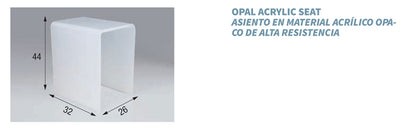 Sedia Sedile Novellini In Acrilico Opalino Bianco Dimensioni Misura L32P26H44 cm Seduta Ergonomica Confortevole Superfice Antiscivolo Elegante Appoggio Terra